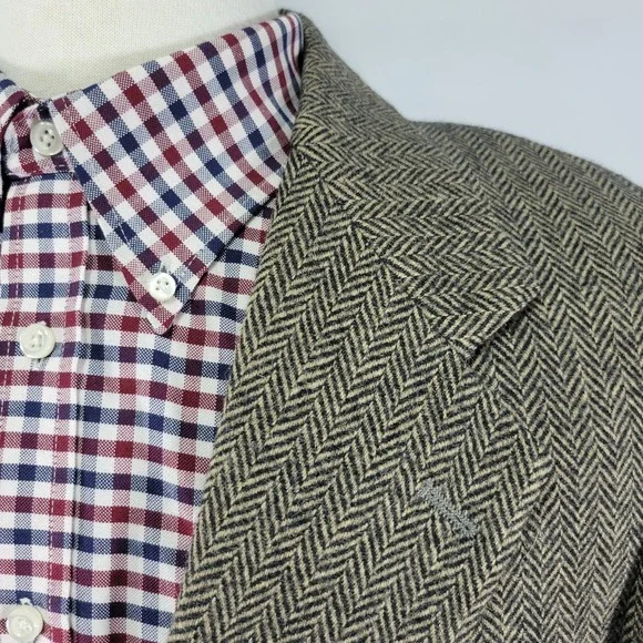 Peterborough Row Men's‎ Sport Coat Blazer Two Button Herringbone Soft Wool 40R